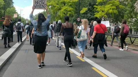 'IF NOT NOW, WHEN?' BLACK LIVES MATTER RALLY LONDON UK, 4K Stock-Footage 133378791
