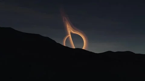 If the Sun Would Be Replaced by a Black Hole, Space Animation Stock Footage 236375915