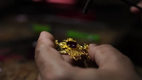 If wanting to install gems into gold Stock Footage 253573537