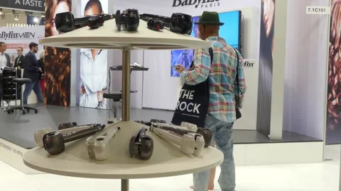 IFA, BERLIN - SEPTEMBER 5 2016: Pavilion BabyLiss Paris at IFA Global Markets Stock Footage 142087149