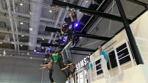 IFA, BERLIN - SEPTEMBER 7 2016: Pavilion of Samsung at IFA Global Markets in  Stock Footage 153384382