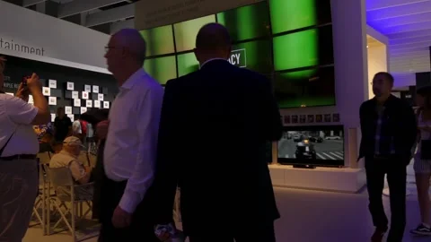 IFA, BERLIN - SEPTEMBER 7 2016: Pavilion of Panasonic Lumix G Cameras at IFA  Stock Footage 193483997