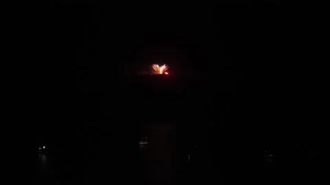 Ifaisteia Night: Volcanic Firework Eruption Over Nea Kameni Crater Video stock 333530565