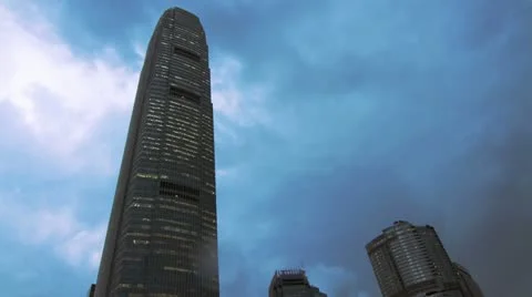 IFC Building with Cloudy Sky Timelapse Video stock 12021256