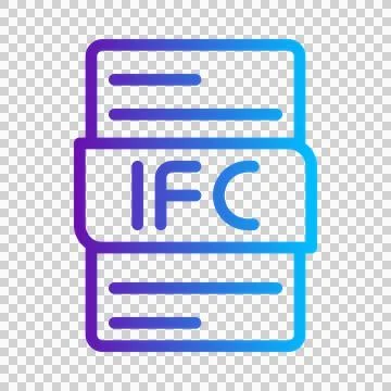 Ifc file type format gradient color icon Stock Illustration