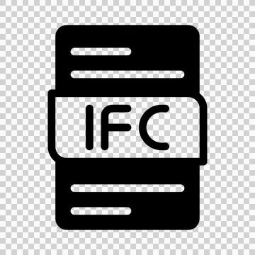 Ifc format file type icons. document extension symbol icon.  Stock Illustration