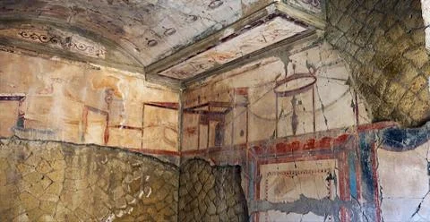 IFilmati. HERCULANEUM (House of the Black Diving Room) - Italy Stock Photos