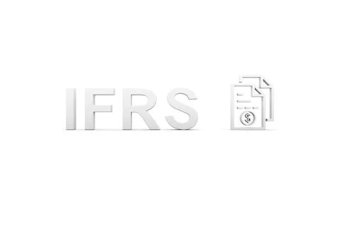 IFRS concept white background 3d render illustration Stock Illustration