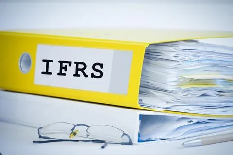 Ifrs standards folder with documents Stock Photos