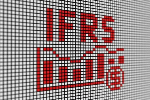 IFRS text scoreboard blurred background 3d illustration Stock Photos