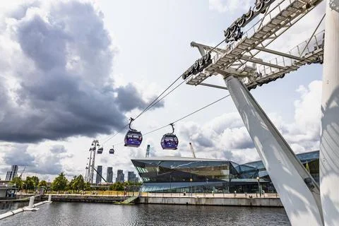 IFS Cloud Cable Car over Royal Docks. London, UK, 28 June 2023 Stock Photos