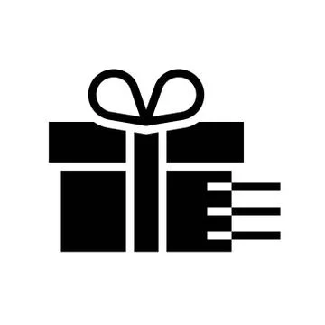 Ift box with speed line vector, solid design icon Stock Illustration