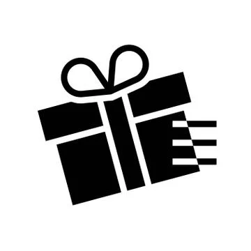 Ift box with speed line vector, solid design icon Stock Illustration