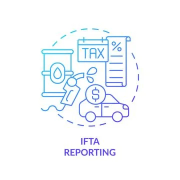 IFTA reporting blue gradient concept icon Stockillustratie