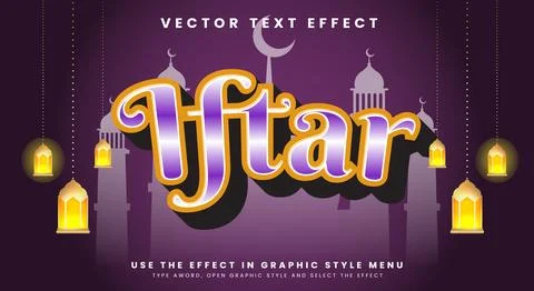 Iftar 3d text style Template Stock Illustration