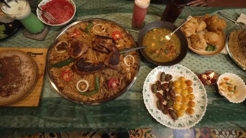 Iftar dinner set 01 Video stock 329771582