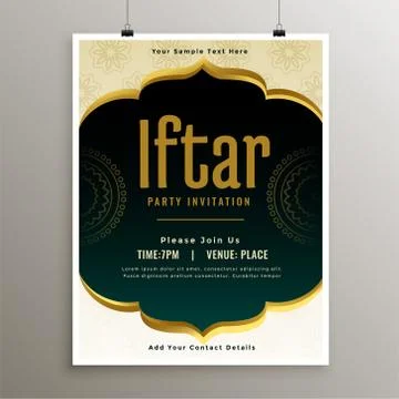 Iftar party invitation template design Stock Illustration