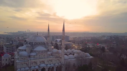 Iftar, ramadan, around sehzade mosque at sunset Stock Footage 102414180