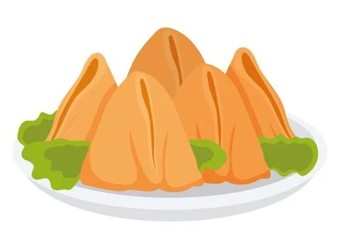 Iftar samosa snacks Stock Illustration