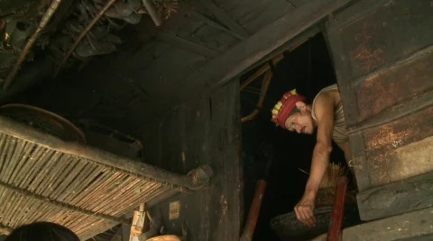 Ifugao preparing the rice 1 Stock Footage 516385