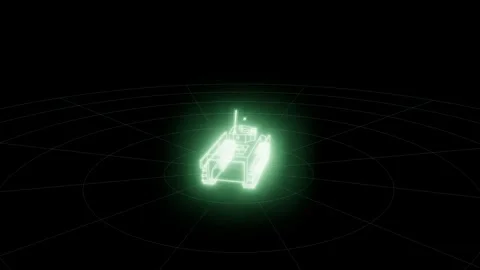 Ifv phosphor self assembling turntable technical drawing 3D animation seamless Stock Footage 342241993