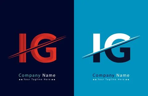 IG Letter logo design vector template. Stock Illustration