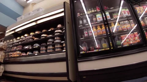 IGA retail grocery store pan of the deli area Stock Footage 158289909