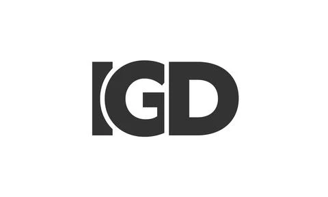 IGD logo design template with strong and modern bold text. Initial based ve.. Stock Illustration