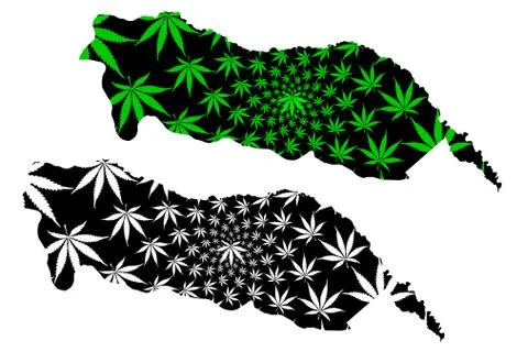 Igdir (Provinces of the Republic of Turkey) map is designed cannabis leaf gre Stock Illustration