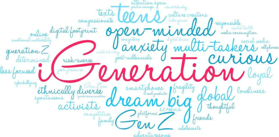 IGeneration Word Cloud Stock Illustration