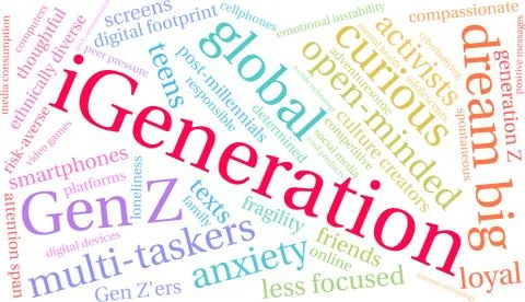 IGeneration Word Cloud Ilustração Stock