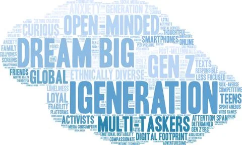 IGeneration Word Cloud Stock Illustration