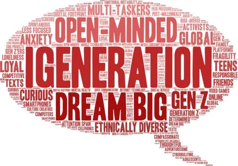 IGeneration Word Cloud Illustrazione stock