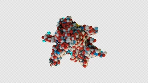 IGF-1 Insulin-Like Growth Factor 1 Molecule 3D Medical Animation Vídeo Stock 344400718