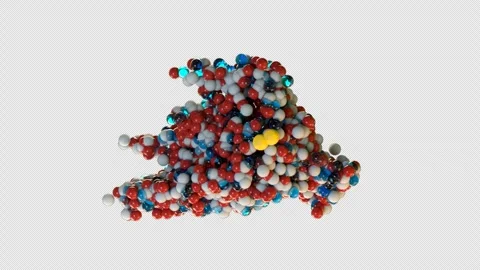 IGF-2 Insulin-Like Growth Factor 2 Molecule 3D Medical Animation Vídeo Stock 344400850