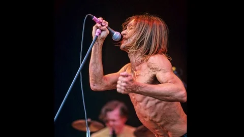 Iggy Pop performing Live1998 Stock Footage 123535075