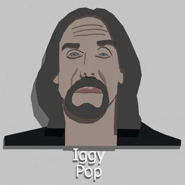 Iggy Pop Portrait 3D Model