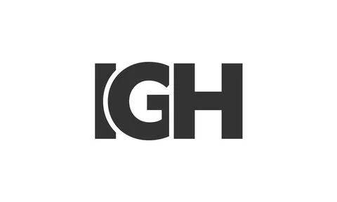 IGH logo design template with strong and modern bold text. Initial based ve.. 스톡 일러스트