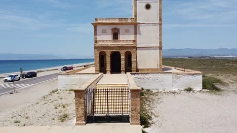 Iglesia de Las Salinas de Cabo del Gata Stock Footage 155677467