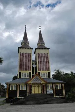Iglesia de Panguipulli, Chile Stock Photos
