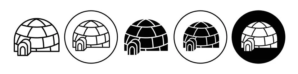 Iglo icon vector set collection for web Stock Illustration