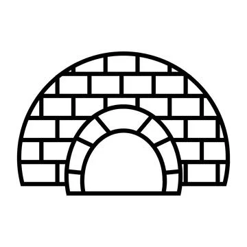 Igloo black vector icon on white background Stock Illustration