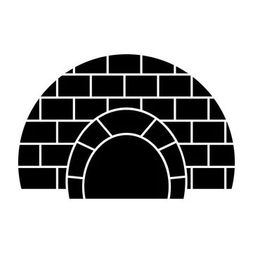 Igloo black vector icon on white background Stock Illustration