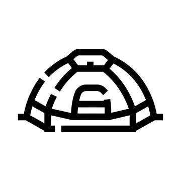 Igloo building blocks structure vector line Stock Illustration