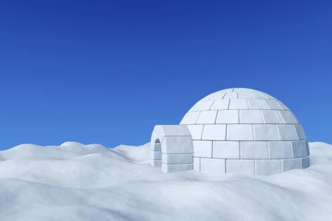 Igloo eskimo icehouse under blue sky Stock Illustration