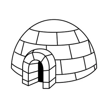 Igloo exterior isolated icon Stock Illustration