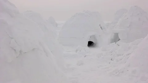 Igloo houses sliding view. Stock-Footage 72706867