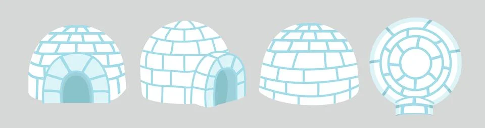 Igloo ice house in flat design 3d Illustrazione stock