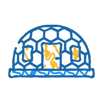 Igloo ice house icon doodle illustration Illustrazione stock