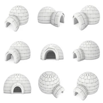 Igloo icehouse 3D Illustrazione stock